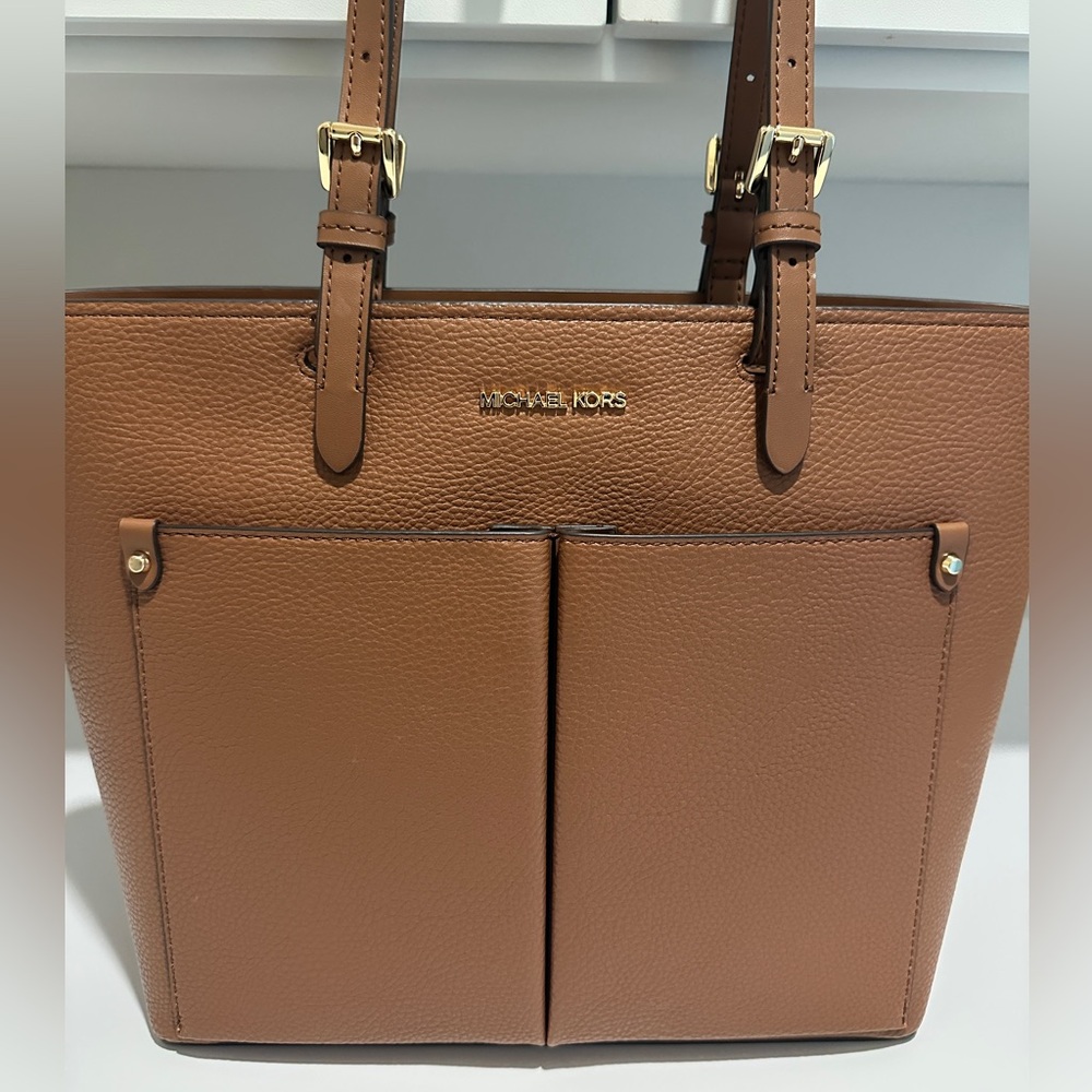Michael Kors Luggage Jet Set Travel Med Double Pocket Non-Leather Vegan Tote NWT - Picture 4 of 15